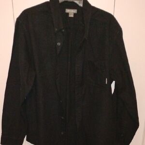 Eddie Bauer Black Lightweight Button-Up Shirt Jacket